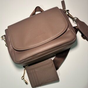 Modern + chic vegan leather signature crossbody w/ matching wallet